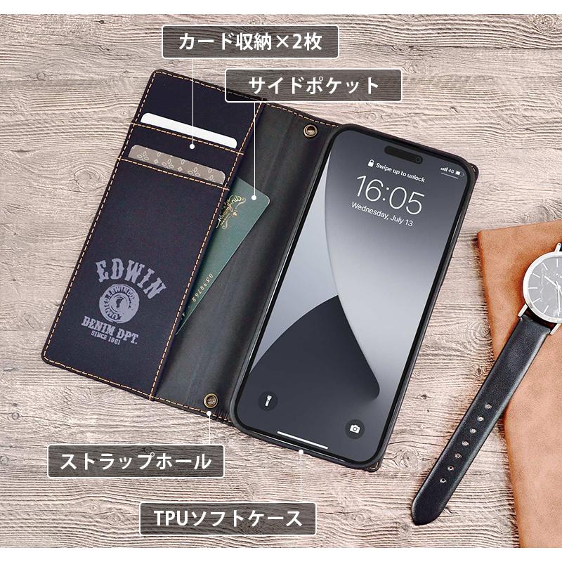 EDWIN（エドウィン） iPhone17 ケース 手帳型 ブランド エドウイン