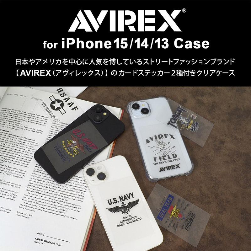AVIREX アメリカ国旗デザイン ケース　新品未使用 AVIREX（アヴィレックス） iPhone15 ケース ブランド 耐衝撃 クリア