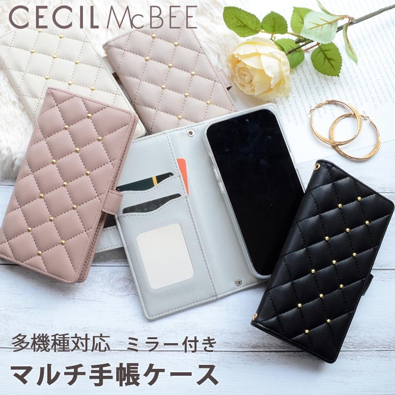 【未使用！即購入可！】サロンドアルファード 多機種対応 手帳型スマホケース ロゼ CECIL McBEE（セシルマクビー） スマホケース 多機種対応 手帳ケース
