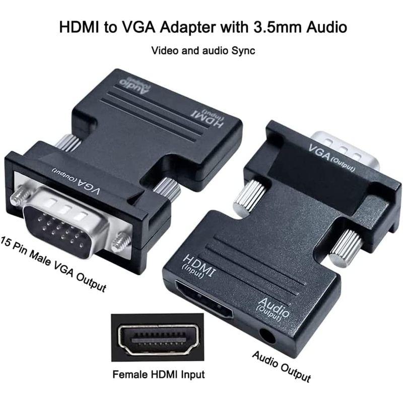 DTECH HDMI メス to VGA オス 変換 アダプター 音声出力対応 HDMI ミニD-sub15ピン 変換 コネクター プラグ｜m-choiceplaza｜03