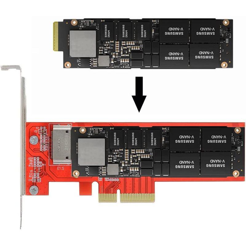 Cablecc PCI-E 4X ホストアダプター NVMe ルーラー 1U GEN-Z EDSFF ショートSSD E1.S キャリアアダ｜m-choiceplaza｜10