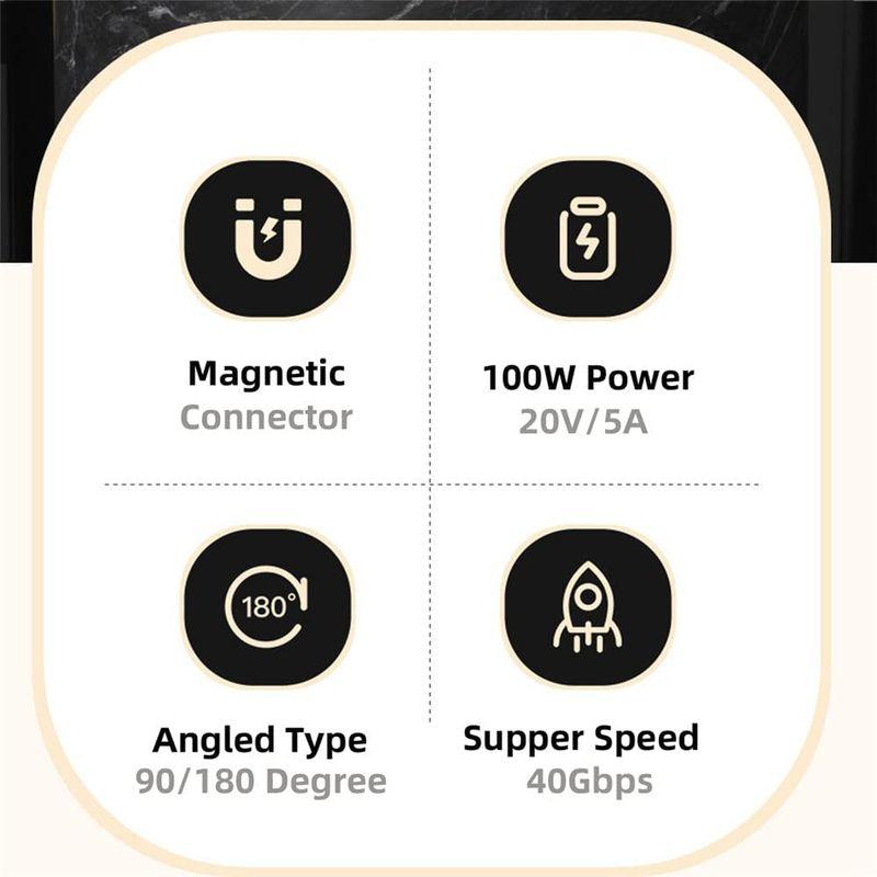 Xiwai 40Gbps USB4TypeCオス-メス90度左右角度100W電源データ8Kビデオアダプタラップトップ電話用磁気コネクタ｜m-choiceplaza｜10