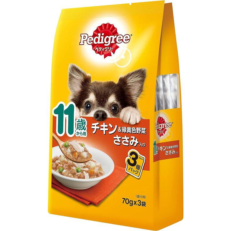 ペディグリー シニア犬 11歳から用 チキン&緑黄色野菜 ささみ入り (70g×3袋)×48個入り ドッグフード・パウチ｜m-choiceplaza｜03