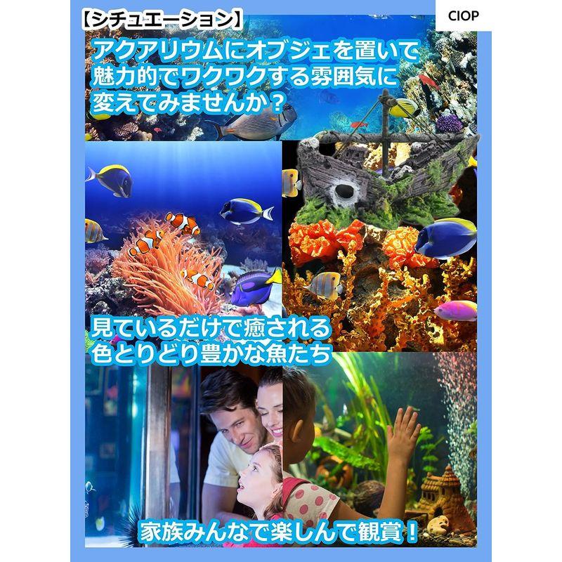 CIOP 水槽 オブジェ (沈没船 02) 海賊 船 アクアリウム オーナメント アクセサリー 飾り 置物 隠れ家 おしゃれ 熱帯魚 金魚｜m-choiceplaza｜02