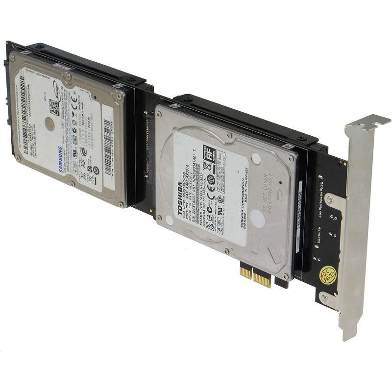大口注文 Sedna - PCI Express Quad 2.5インチ SATA SSD コントローラーカード (電源回路内蔵、SATA電源コネクタ