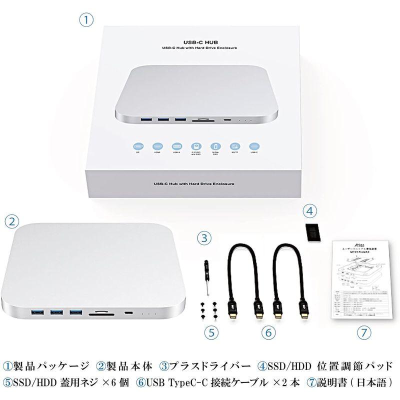 割引ショッピング Mac mini ドッキングステーション Type C 10in2 シルバー / M.2 + 2.5インチ SSD/HDD HDMI Dis