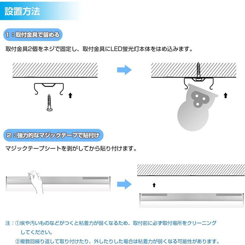 返品OK 明るく節電 器具一体型 LED蛍光灯 20W形 57cm T5 直管 昼光色 高輝度1350LM 9.5Ｗ 蛍光管 AC85-265V 18