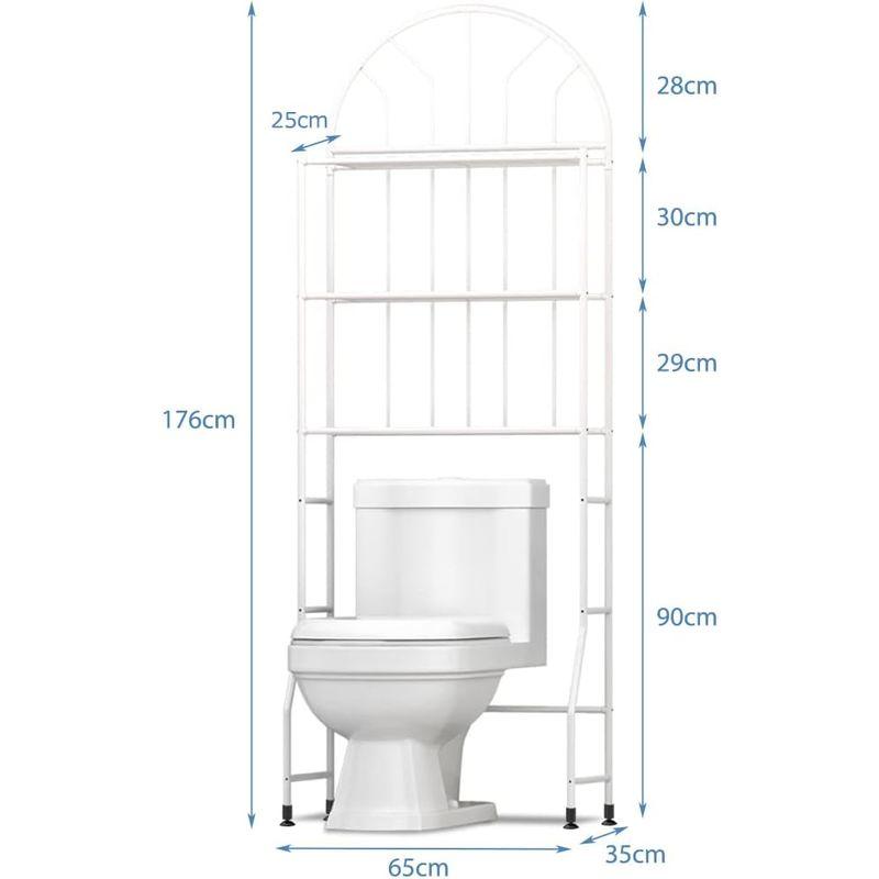 ランドリーラック トイレラック トイレ収納棚 洗濯機ラック 鉄ラック 収納棚 3段 簡単設置 シンプル ホワイト 65*35*176cm お｜m-choiceplaza｜02