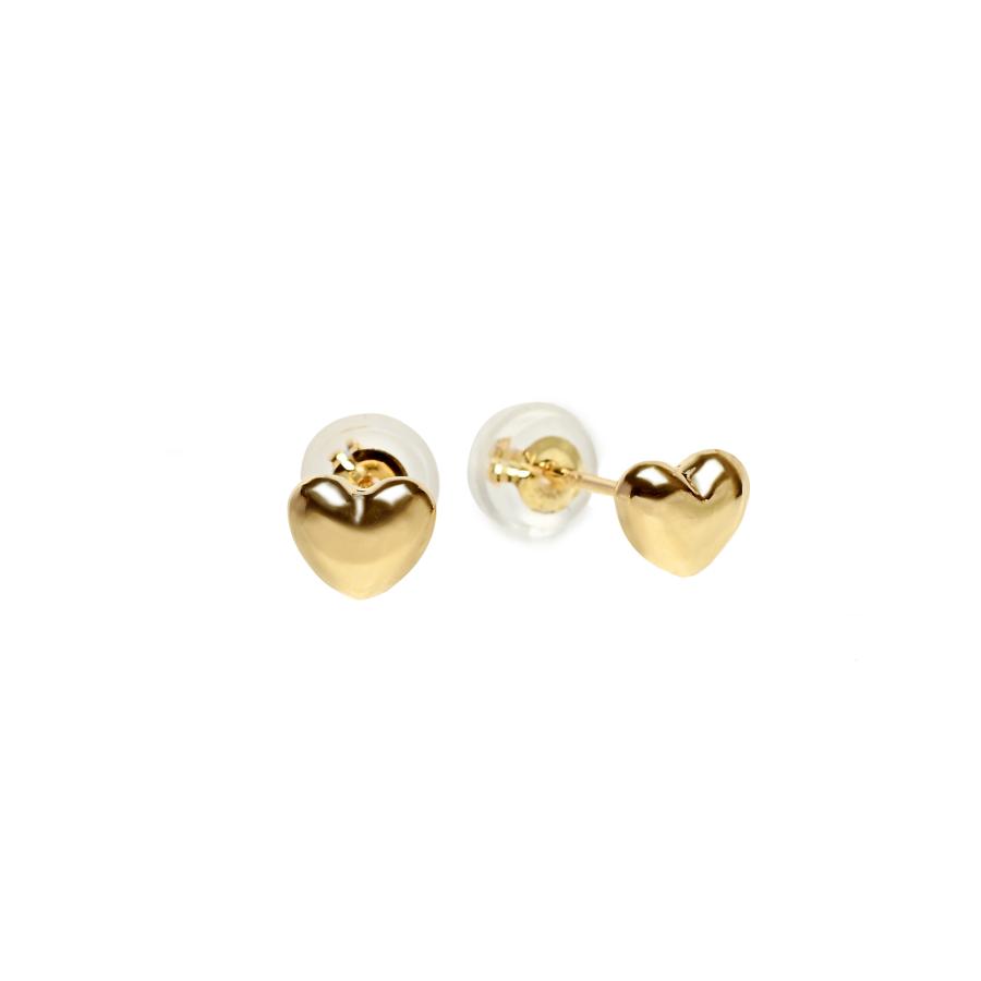 ハートピアス K18 地金ピアス スタッドピアス ファーストピアス 