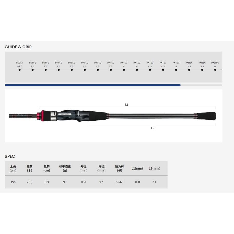 アルファタックル(Alpha Tackle) ロッド 船竿 アルファソニック マルイカ 158XUL｜m-dotto｜02