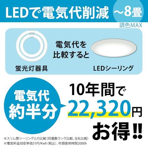 HotaluX(ホタルクス) &lt;日本製&gt; LEDシーリングライト HLDC08208 適用畳数~8畳 (日本照明工業会基準) 4299lm 調光調色タイプ 常夜灯 リモコン か｜m-dotto｜05