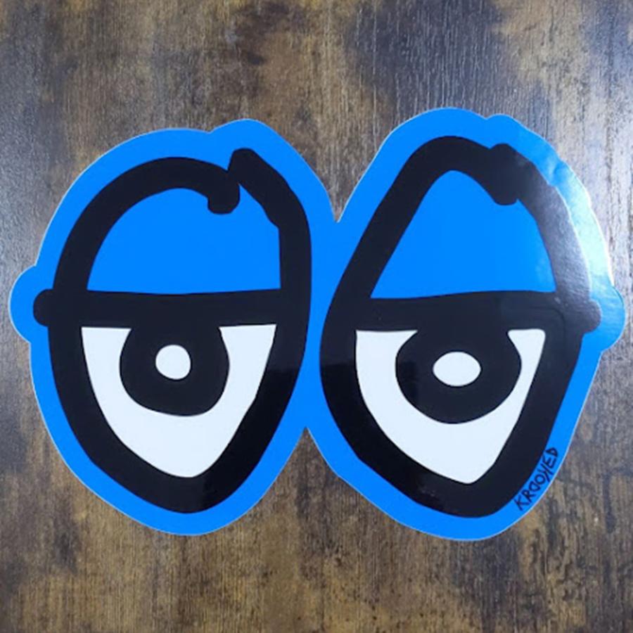 【ST-1103】Krooked Skateboards sticker クルキッド スケートボード ステッカー blue Eyes large｜m-earth-stickers