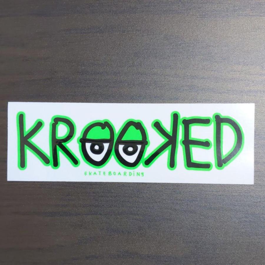 【ST-797】Krooked Skateboards EYES BAR 432 クルキッド スケートボード ステッカー green｜m-earth-stickers