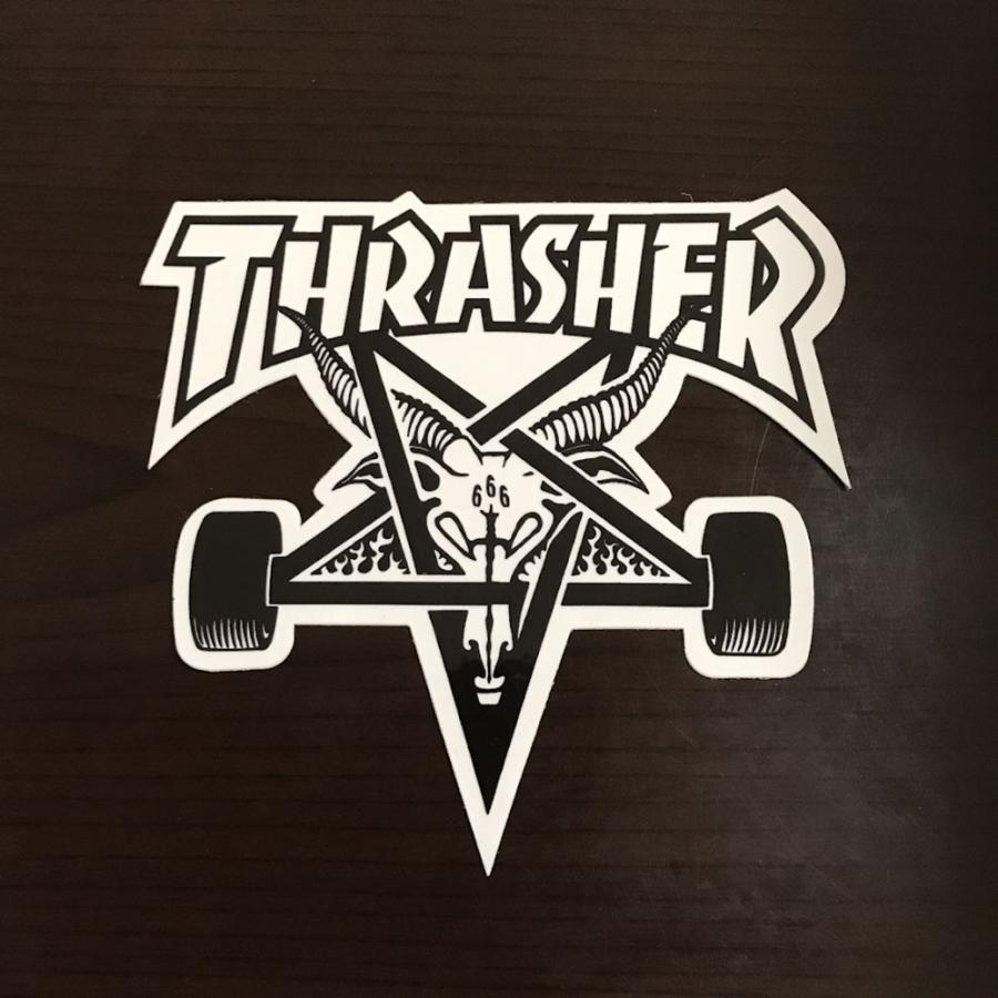 St 86 Thrasher Magazine スラッシャー スケートボード ステッカー Skate Goat White Black St 86 M Earth Stickers 通販 Yahoo ショッピング