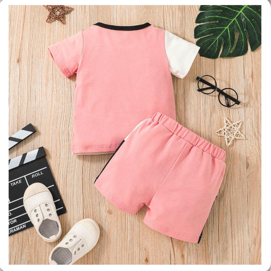 キッズ ベビー服 セットアップ 上下セット 子供服 バイカラー ピンク 