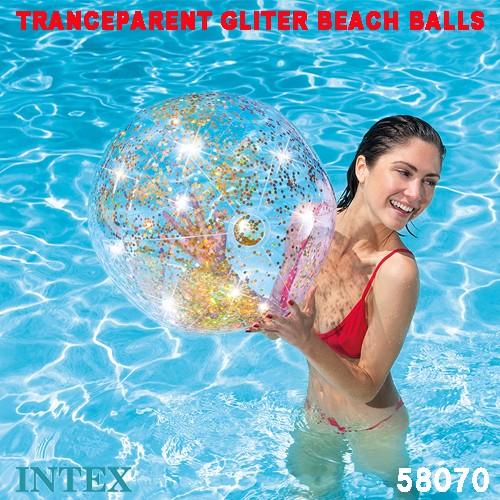 浮き輪 ビーチボール トランスパレント グリッターボール 直径71cm 58070 日本正規品 intex インテックス｜m-gress