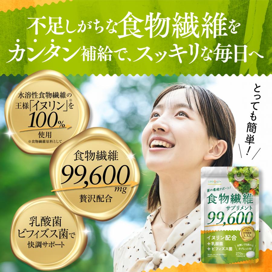 ダイエットサプリ ALOHA LOHAStyle（ロハスタイル） 【新商品】食物繊維 サプリ 270粒(30日分