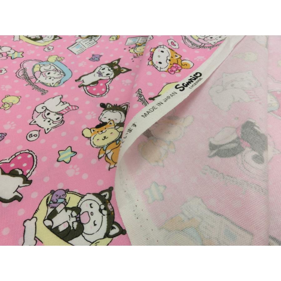 sanrio 生地 サンリオキャラクターズ 猫の着ぐるみ柄 オックス