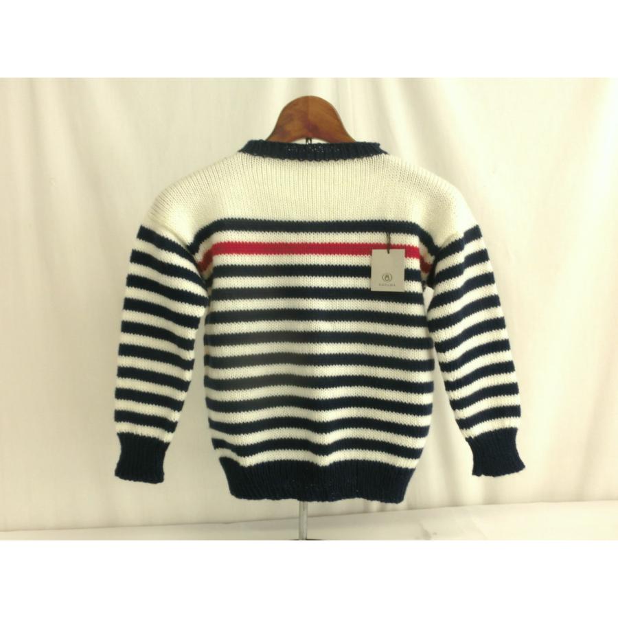 ダルマ やわらかラムのボーダーセーター 100cm 毛糸6玉と編み図の