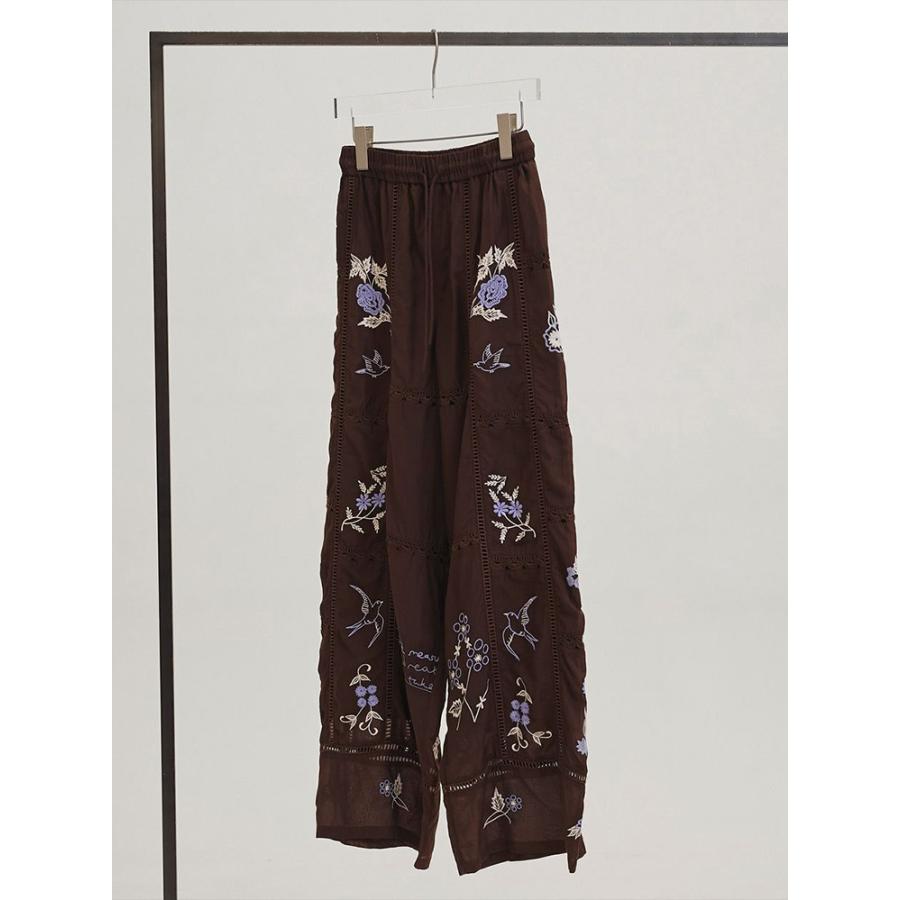 トゥデイフル TODAYFUL 即日発送 LIFE's ライフズ Embroidery Patchwork Trousers 12610719 エンブロイダリーパッチワークトラウザー パンツ 刺繍パンツの画像