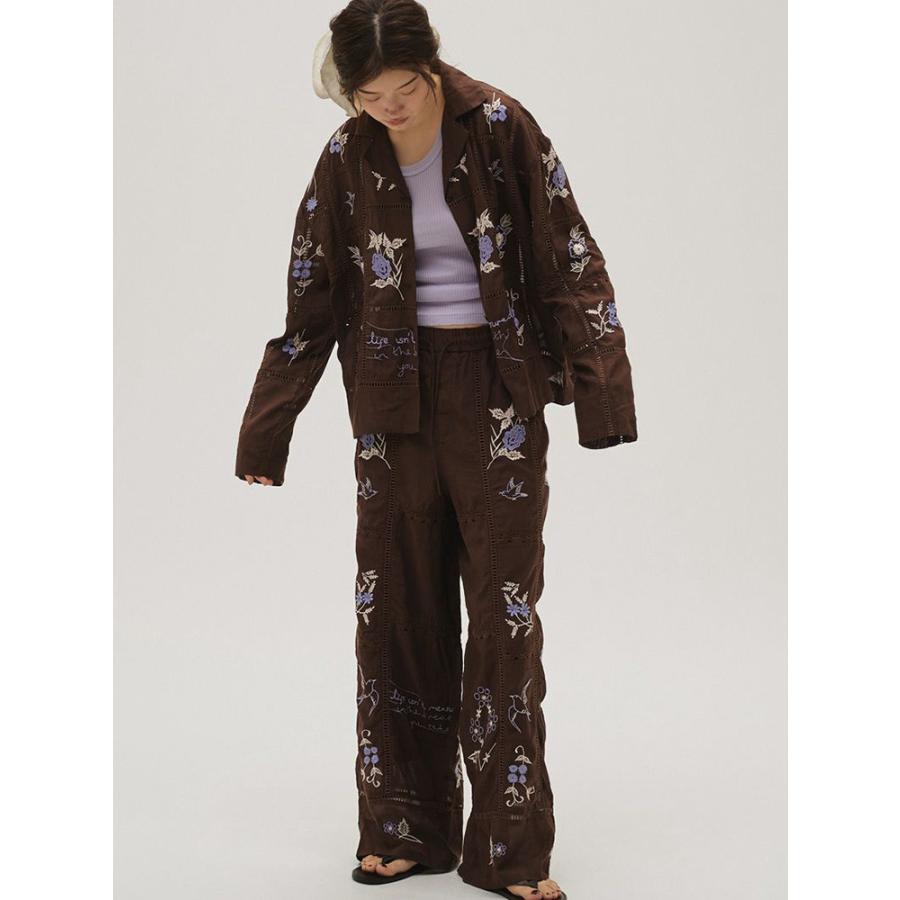 トゥデイフル TODAYFUL 即日発送 LIFE's ライフズ Embroidery Patchwork Trousers 12610719 エンブロイダリーパッチワークトラウザー パンツ 刺繍パンツの画像