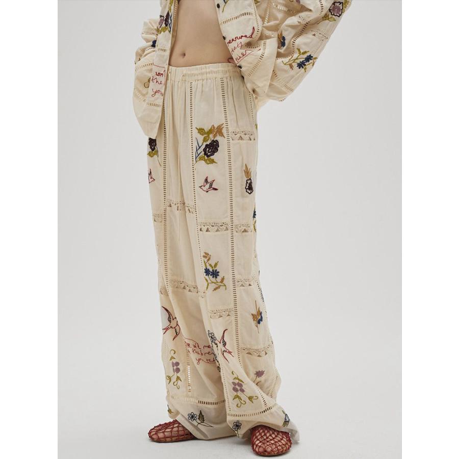 トゥデイフル TODAYFUL 即日発送 LIFE's ライフズ Embroidery Patchwork Trousers 12610719 エンブロイダリーパッチワークトラウザー パンツ 刺繍パンツの画像