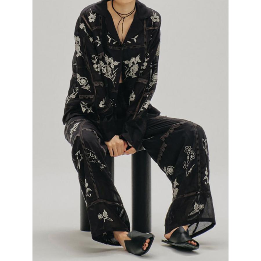 トゥデイフル TODAYFUL 即日発送 LIFE's ライフズ Embroidery Patchwork Trousers 12610719 エンブロイダリーパッチワークトラウザー パンツ 刺繍パンツの画像