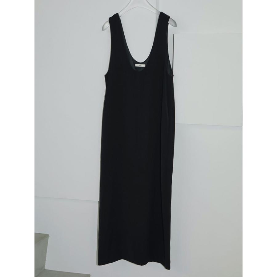 ワンピース ANNIK Deep u dress TWILL BLACK anuke（アンヌーク） 【SALE】アンヌーク 即日発送 Twill Uneck