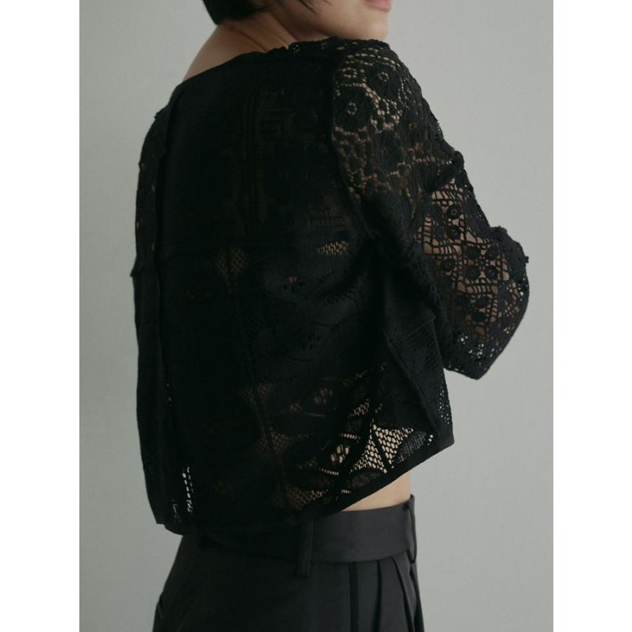 anuke パッチワークレースカーディガン