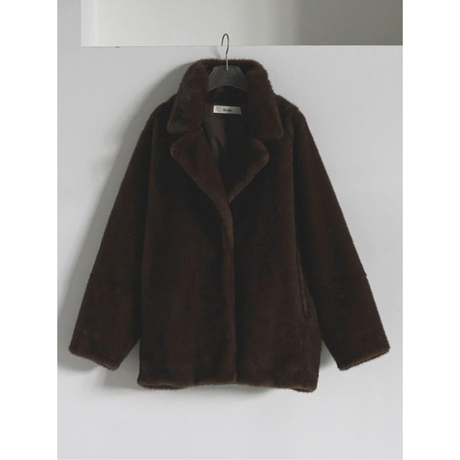 アンヌーク　Eco Minkfur Jacket 新品 ブラウン36 Eco Minkfur Jacket（テーラードジャケット）｜anuke（アンヌーク）の