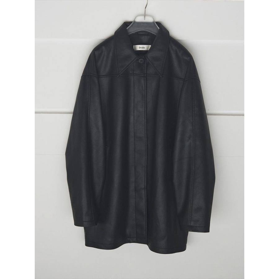 anuke ブラックレザーシャツジャケット anuke ブラックレザーシャツジャケット anuke ブラックレザー