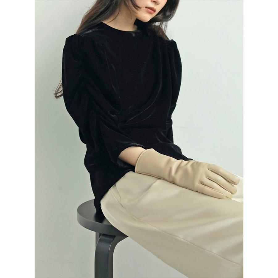 anuke ベロアギャザーブラウス anuke（アンヌーク） 即日発送 Velour Gather Blouse 62520421 ベロア