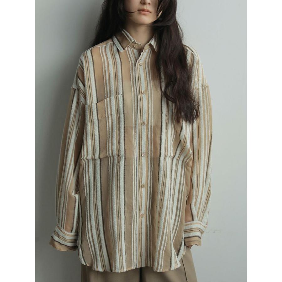 anuke（アンヌーク） 即日発送 Sheer Stripe Shirts 62520424 シアー