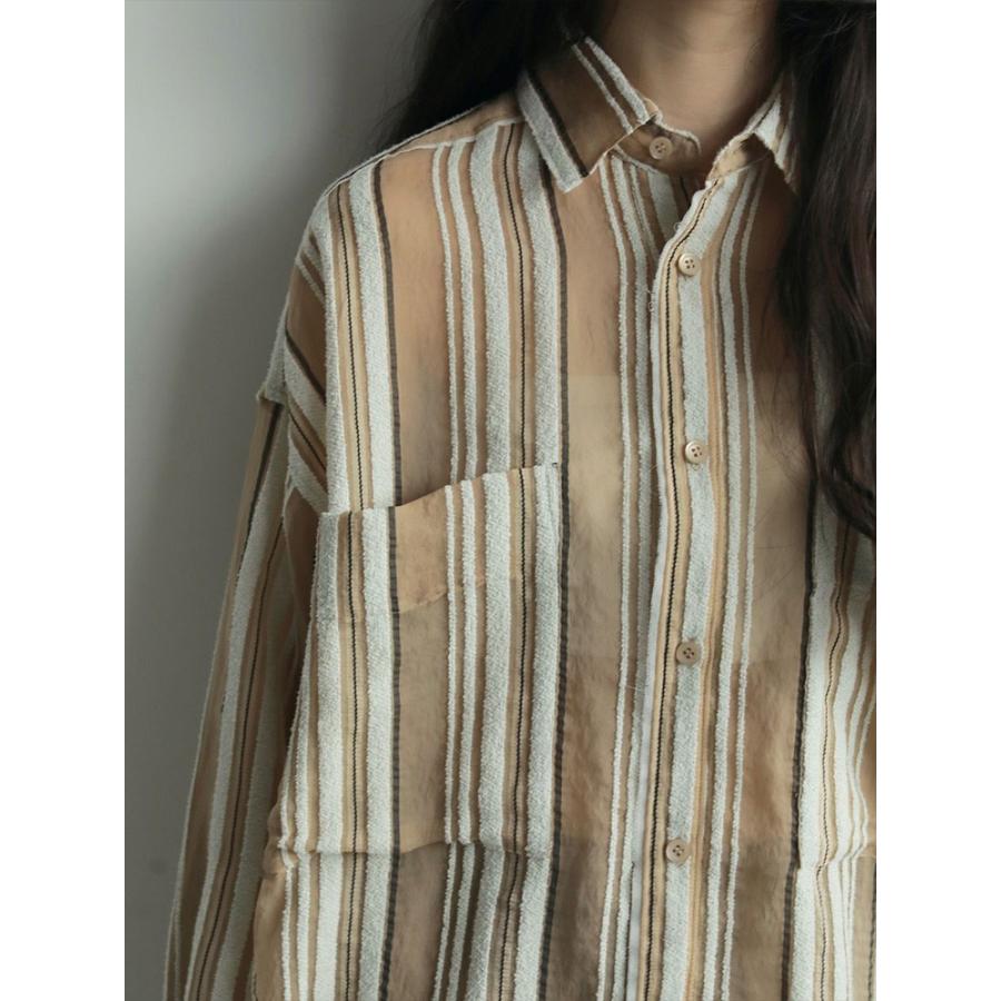 anuke（アンヌーク） 即日発送 Sheer Stripe Shirts 62520424 シアー