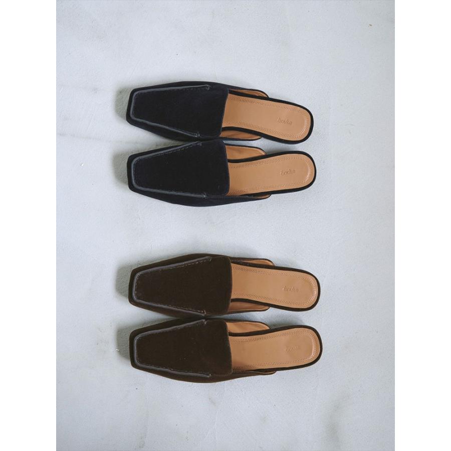 anuke（アンヌーク） 【SALE】アンヌーク 即日発送 Velour Slide Shoes