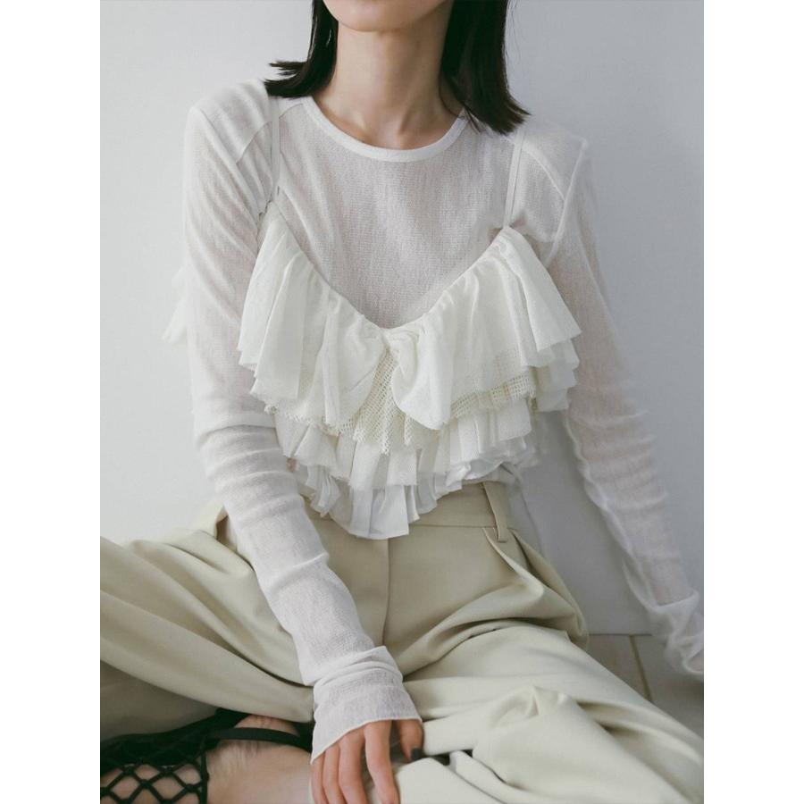 anuke（アンヌーク） 即日発送 Mesh Frill Camisole 62610402 メッシュ