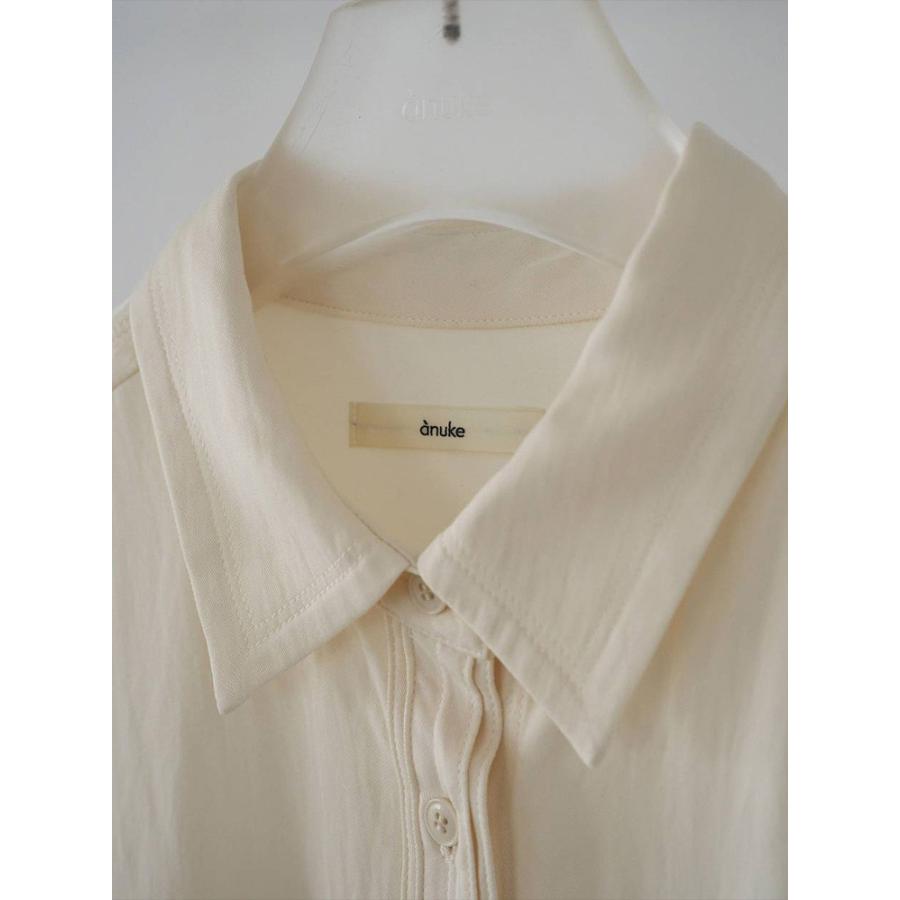 anuke 刺繍入りホワイト長袖シャツ anuke（アンヌーク） Print Long T