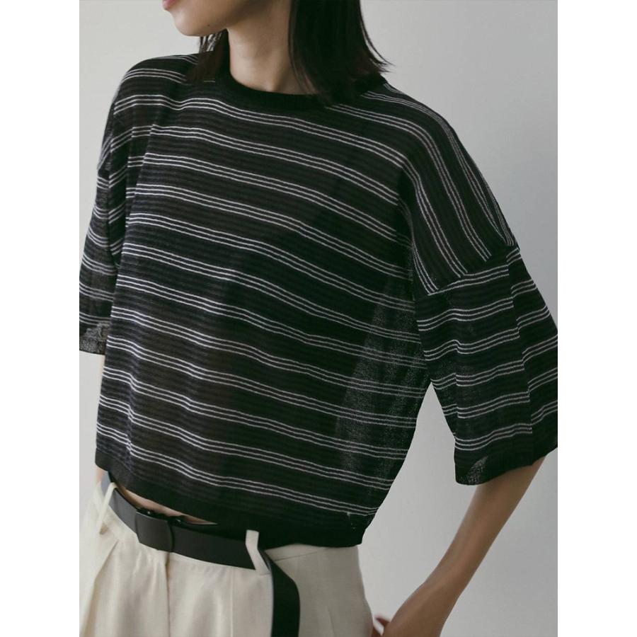 anuke（アンヌーク） 即日発送 Sheer Border Knit 62610503 シアー