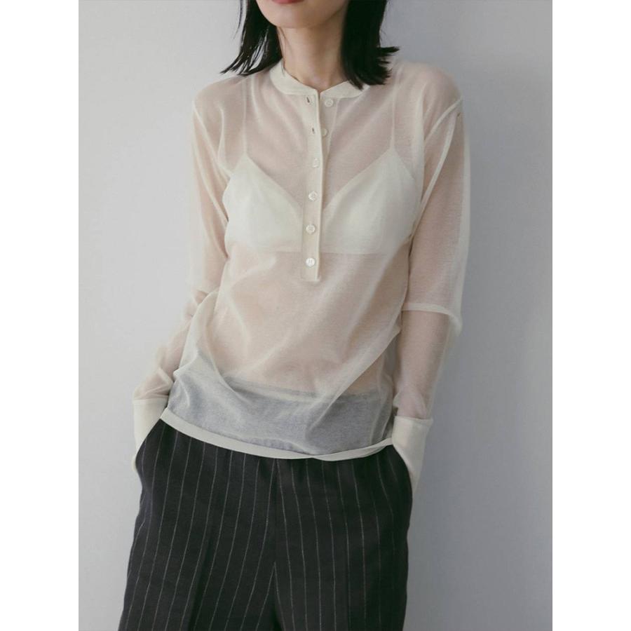 anuke（アンヌーク） 即日発送 Sheer Henley Knit 62610514 シアー