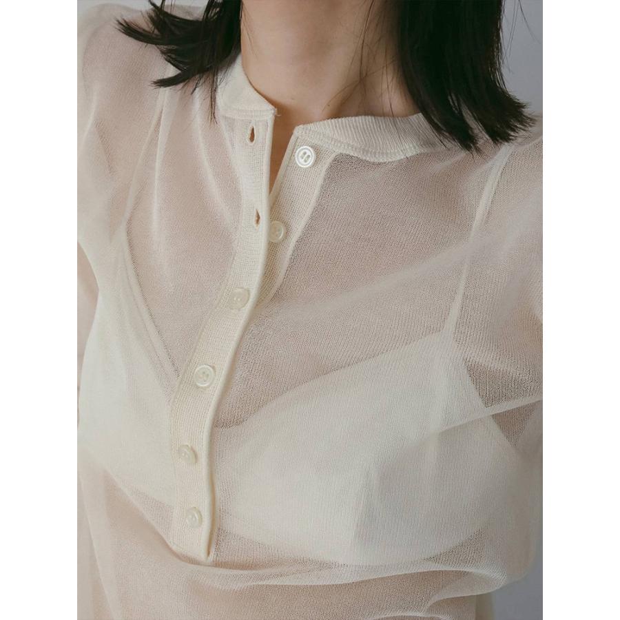 anuke（アンヌーク） 即日発送 Sheer Henley Knit 62610514 シアー