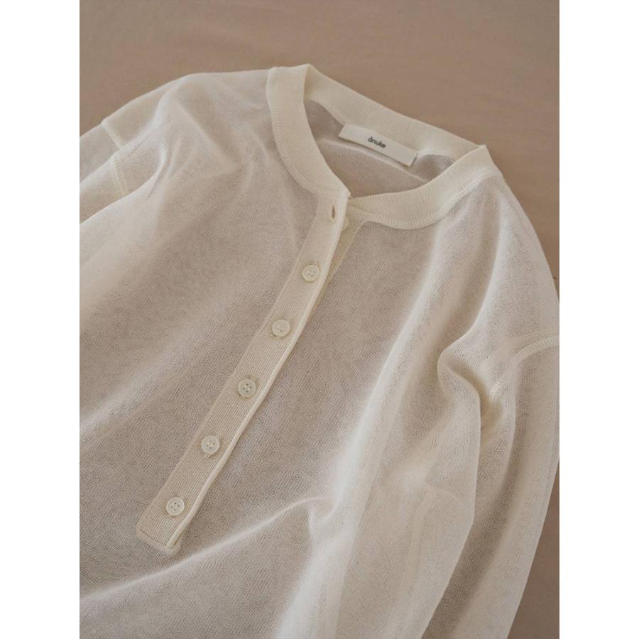 anuke（アンヌーク） 即日発送 Sheer Henley Knit 62610514 シアー