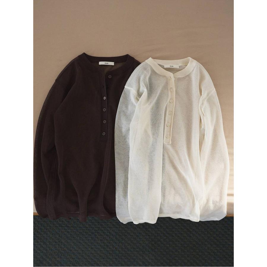 anuke（アンヌーク） 即日発送 Sheer Henley Knit 62610514 シアー 