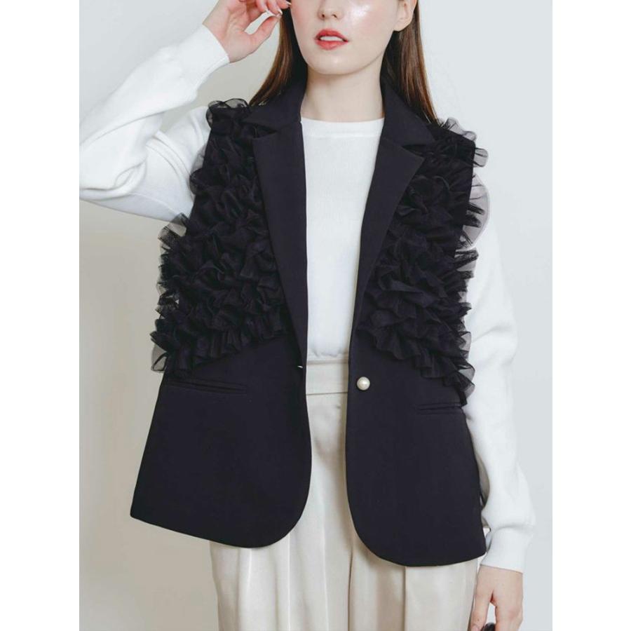 PICCIN PERLA 【SALE】PICCIN PERLA ピッチンぺルラ 即日発送 チュールジレ 908070 ジレ レディース フリル ...