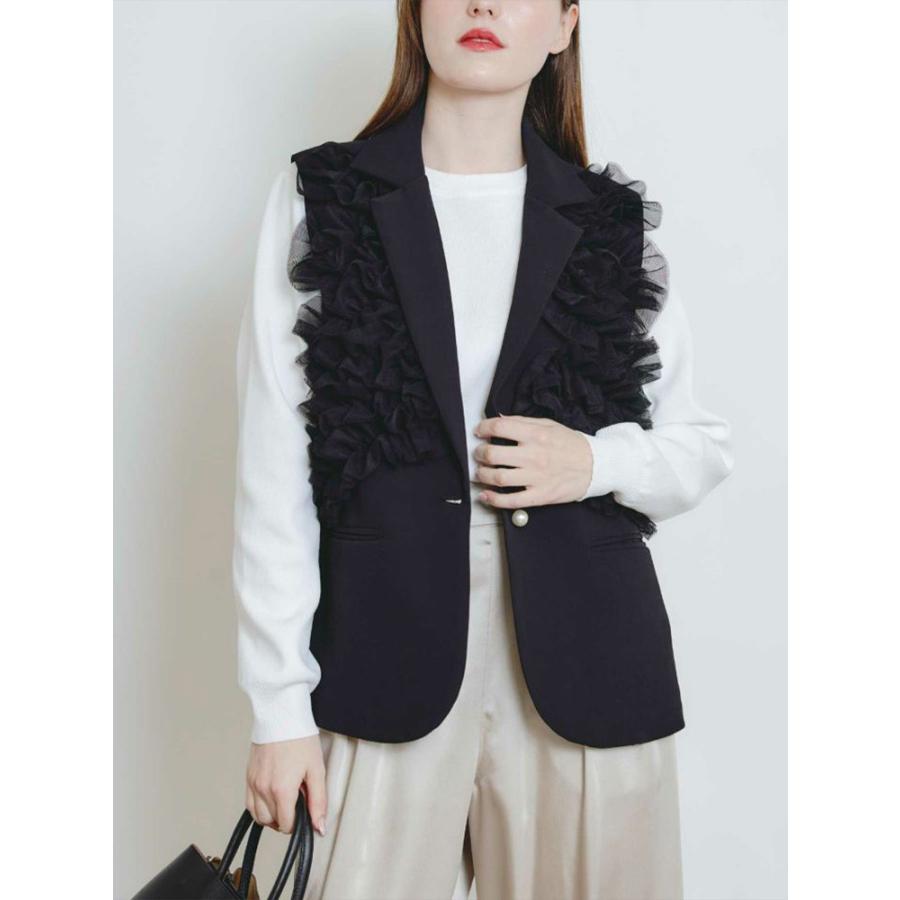 PICCIN PERLA 【SALE】PICCIN PERLA ピッチンぺルラ 即日発送 チュールジレ 908070 ジレ レディース フリル ...