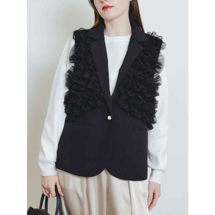 PICCIN PERLA 【SALE】PICCIN PERLA ピッチンぺルラ 即日発送 チュールジレ 908070 ジレ レディース フリル ...