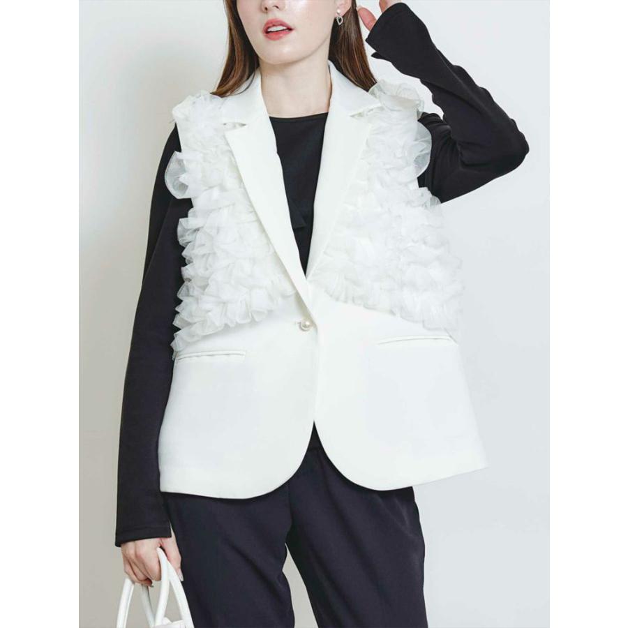 PICCIN PERLA 【SALE】PICCIN PERLA ピッチンぺルラ 即日発送 チュールジレ 908070 ジレ レディース フリル ...