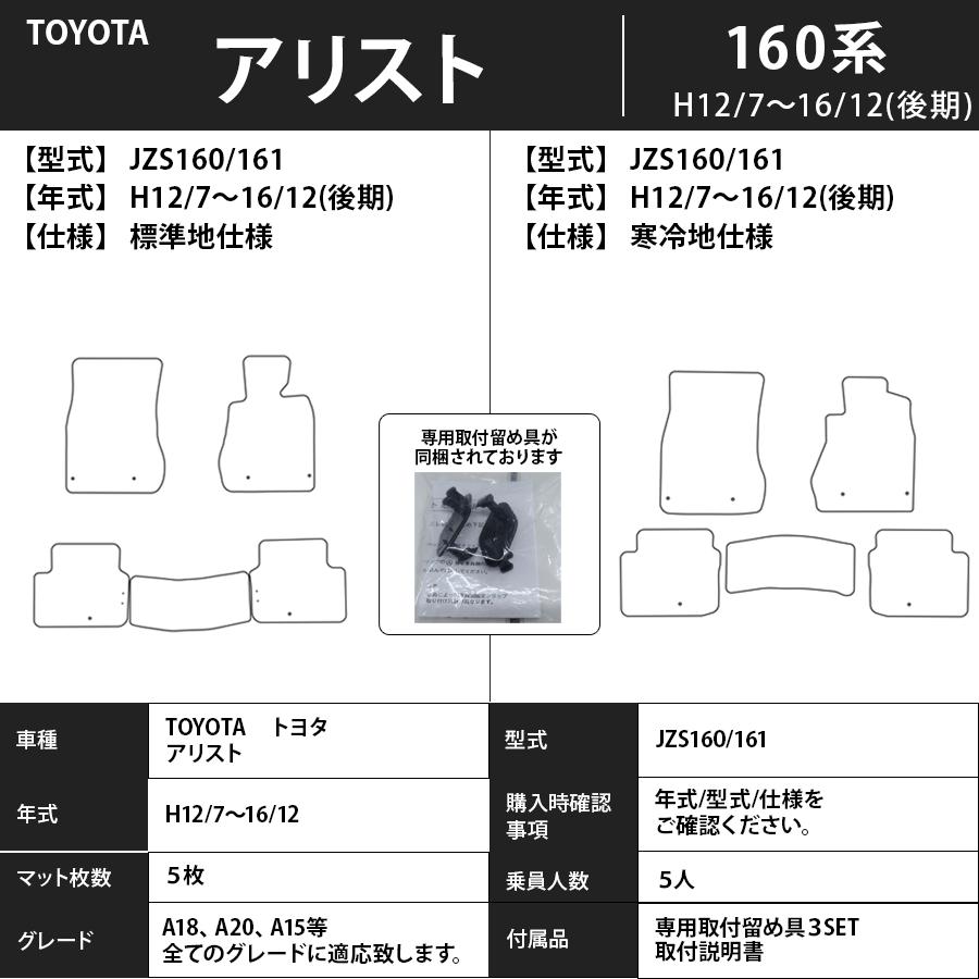 フロアマット　トヨタ　ＴＯＹＯＴＡ　アリスト　ＡＲＩＳＴＯ　140・160系　3/10〜16/12　カーマット　抗菌　抗ウイルス　消臭 　エクセレントタイプ｜m-k-m-k｜05