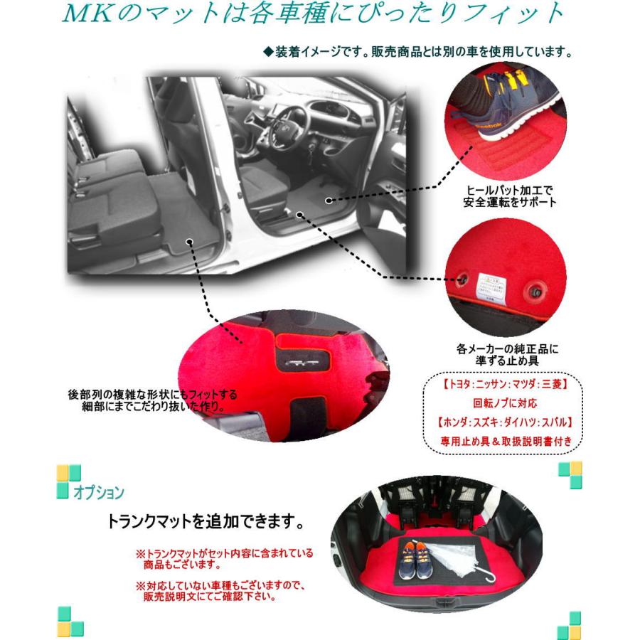 フロアマット　トヨタ　ＴＯＹＯＴＡ　アルファード　20系　20/5〜23/11(前期)　ステップ・トランクマット付　カーマット　抗菌　抗ウイルス　プレミアムタイプ｜m-k-m-k｜09