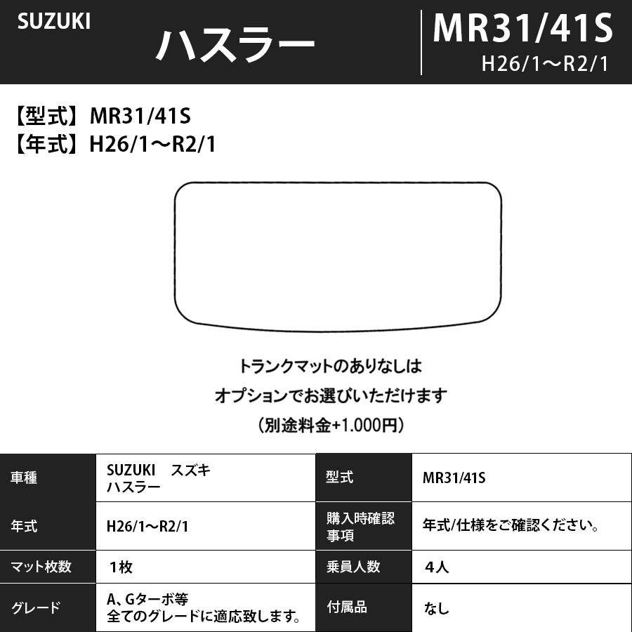 フロアマット 　スズキ　SUZUKI　ハスラー　MR31/41S　26/1〜R2/1　フロアマット　車　　カラーが選べる　エコノミータイプ｜m-k-m-k｜04