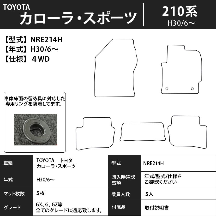 フロアマット　トヨタ　ＴＯＹＯＴＡ　カローラ・スポーツ　210系　30/6〜　カーマット　抗菌　抗ウイルス　消臭　スタンダードタイプ｜m-k-m-k｜04